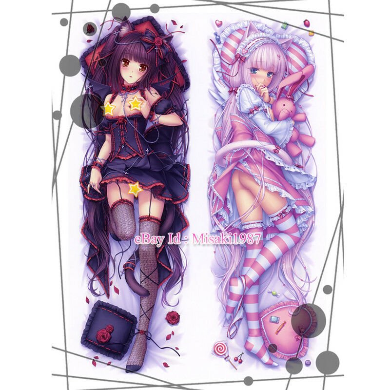 Nekopara Dakimakura Vanilla Chocola Anime Girl Hugging Body Pillow Covers Case