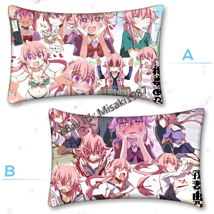 70cm x 40cm Future Diary Dakimakura Yuno Gasai Anime Hugging Pillow Case Cover 4