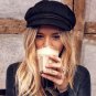 New Arrival Black Lace Embroidery Captain Hat Casual Rope Flat Cap Women