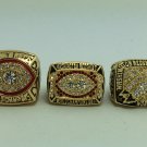 One Set 3pcs 1982 1987 1991  Washington Redskins super bowl Championship Ring 11 Size