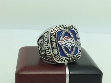 2013 Denver Broncos AFC super bowl Championship Ring 9-13 Size With wooden box