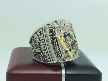 Copper solid 2009 Pittsburgh Penguins Stanley Cup Championship ring  9-13 Size With wooden box