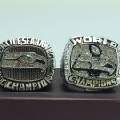 One Set 2PCS 2013 2014 Seattle Seahawks super bowl Championship Ring 11 Size With wooden box