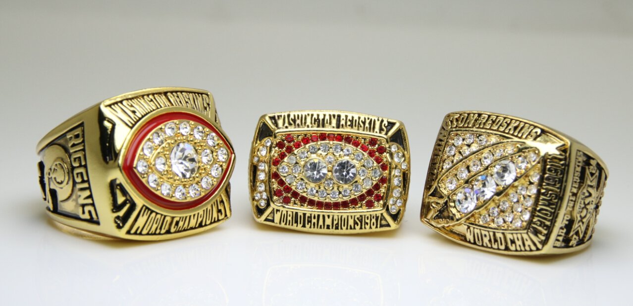 One Set 3pcs 1982 1987 1991 Washington Redskins super bowl Rings 11s ...