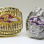 One Set 2 PCS 2000 2012 Baltimore Ravens super bowl Championship Ring 11 Size