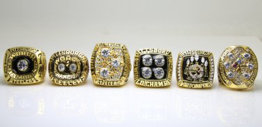 Pittsburg Steelers 6 Ring Super Bowl Championship Replica Ring Set-1974  1975 1978 1979 2005 200…