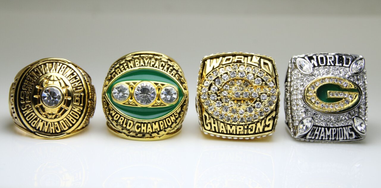 4PCS One Set 1966 1967 1996 2010 Green bay packers super bowl Rings 11 ...