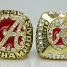 One Set 2 PCS 2009 2011 Alabama Crimson NCAA Football Championship ring size 11 solid back