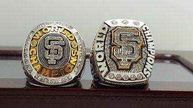 2PCS 2010 2014 San Francisco Giants world series Championship Ring 8-14S wooden case