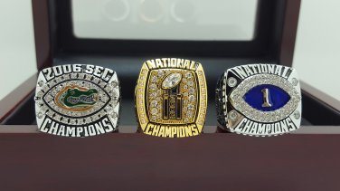 One Set 3 PCS 2006 Florida Gators BCS SEC and National championship ring 8-14 size