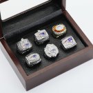 6PCS 1985 2001 2003 2004 2007 2011 New England Patriots championship ring 10-13S with wooden case