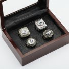 4PCS 1966 1967 1996 2010 Green bay packers Championship Ring 10-13 Size with wooden case