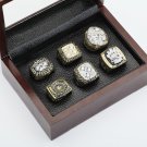6 PCS 1974 1975 1978 1979 2005 2008 Pittsburgh Steelers Rings 10-13S with wooden box