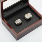 One Set 2PCS 1997 1998 Denver Broncos Championship Rings 10-13 Size with wooden case