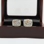 One Set 2PCS 1997 1998 Denver Broncos Championship Rings 10-13 Size with wooden case