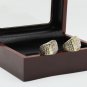 One Set 2PCS 1997 1998 Denver Broncos Championship Rings 10-13 Size with wooden case