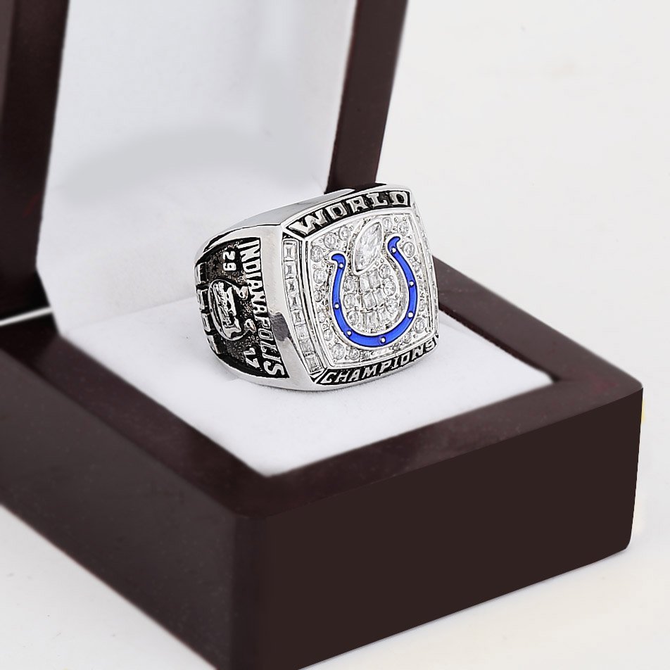 Indianapolis Colts Championship Rings Set with Wooden Display Box – piousix6