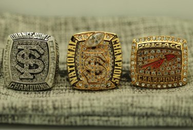 One Set 3 PCS 2013 NCAA Florida state Seminoles National Championship Ring 8-14 Size
