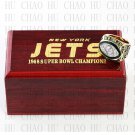 Team Logo wooden case 1968 New York Jets super bowl Ring 10-13 Size to choose