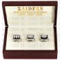 Team Logo wooden case One Set 3 PCS 1976 1980 1983 Oakland Raiders super bowl Rings 10-13 Size
