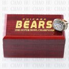 Team Logo wooden case 1985 Chicago Bears super bowl Ring 10-13 Size to choose