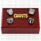 Team Logo wooden case 4PCS 1986 1990 2007 2011 New York Giants super bowl Rings 10-13 Size