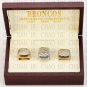 Team Logo wooden case One Set 3 PCS 1997 1998 2015 Denver Broncos super bowl Rings 10-13 Size