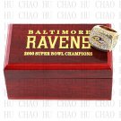 Team Logo wooden case 2000 Baltimore Ravens super bowl Ring 10-13 Size to choose
