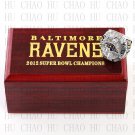 Team Logo wooden case 2012 Baltimore Ravens super bowl Ring 10-13 Size to choose