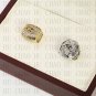 Team Logo wooden case 2 PCS one Set 2000 2012 Baltimore Ravens super bowl Ring 10-13 Size to choose