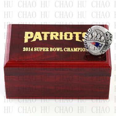 Team Logo wooden case 2014 New Eangland Patriots super bowl Ring 10-13 Size to choose
