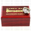 Team Logo wooden case 2002 Tampa Bay Bucaneers super bowl Ring 10-13 Size to choose