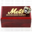 1986 New York Mets MLB Championship Ring 10-13 Size with Logo wooden box