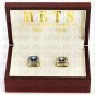 One Set 2 PCS 1969 1986 New York Mets MLB Championship Ring 10-13 Size Logo wooden box