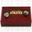 One Set 1974 1989 OAKLAND ATHLETICS MLB Championship Ring 10-13 Size with Logo wooden box