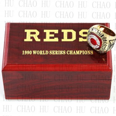 1990 CINCINNATI REDS MLB Championship Ring 10-13 Size with Logo wooden box