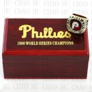 1980 Philadelphia Phillies MLB Championship Ring 10-13 Size with Logo wooden box