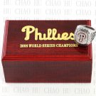 2008 Philadelphia Phillies MLB Championship Ring 10-13 Size with Logo wooden box