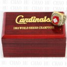1982 St. Louis Cardinals MLB Championship Ring 10-13 Size with Logo wooden box