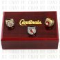 One Set 1982 2006 2011 St. Louis Cardinals MLB Championship Ring 10-13 Size with Logo wooden box