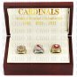 One Set 1982 2006 2011 St. Louis Cardinals MLB Championship Ring 10-13 Size with Logo wooden box