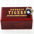 1984 DETROIT TIGERS MLB Championship Ring 10-13 Size with Logo wooden box