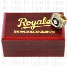 1985 Kansas City Royals MLB Championship Ring 10-13 Size with Logo wooden box