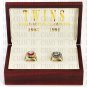 One Set 2 PCS 1987 1991 MINNESOTA TWINS MLB Championship Ring 10-13 Size with Logo wooden box