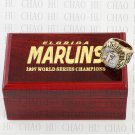 1997 FLORIDA MARLINS MLB Championship Ring 10-13 Size with Logo wooden box