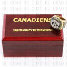 1986 Montreal Canadiens NHL Hockey Championship Ring 10-13 Size with Logo wooden box