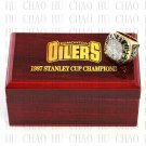 1987 EDMONTON OILERS NHL Hockey Championship Ring 10-13 Size with Logo wooden box