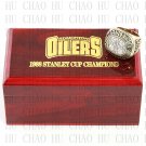 1988 EDMONTON OILERS NHL Hockey Championship Ring 10-13 Size with Logo wooden box