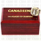 1993 Montreal Canadiens NHL Hockey Championship Ring 10-13 Size with Logo wooden box