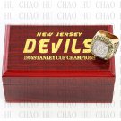 1995 New Jersey Devils NHL Hockey Championship Ring 10-13 Size with Logo wooden box